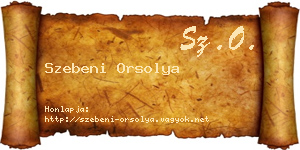 Szebeni Orsolya névjegykártya